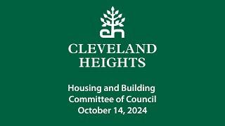 Cleveland Heights Housing and Building Committee October 14, 2024