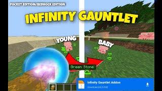 infinity Gauntlet Addon/Mod In MCPE|| MCBE (velvoxel raptor made in bedrock edition