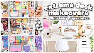 aesthetic desk makeovers + tour 2022  kawaii decor, functional, organizing stationery & amazon haul