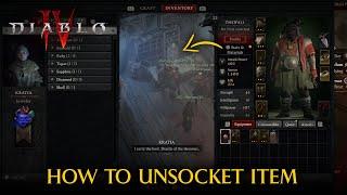Diablo 4: Where To Unsocket Gem From An Item - Unsocket Location