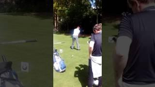 Dragons Den Star Peter Jones Golf Swing at BMW PGA Championship Pro Am 2017