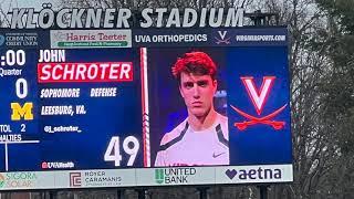 John Schroter #49 highlights UVA vs UMich Feb 24