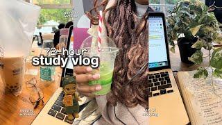 72-hour midterm study vlog  study tips, lectures, lots of matcha, productive days, boba & labs