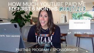 HOW MUCH YOUTUBE PAID ME | my first 6 months monetized with 3,500 subscribers