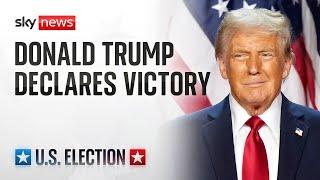 Donald Trump declares victory in the US election