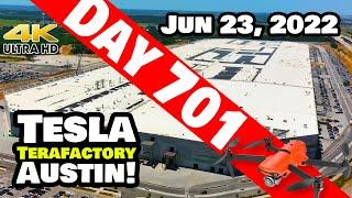 MORE CATHODE & SOLAR PROGRESS AT GIGA TEXAS! - Tesla Gigafactory Austin 4K  Day 701 - 6/23/22 -Tesla