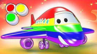 Play & Learn Colors with Cartoon Airplane Song - Finger Family Nursery Rhymes