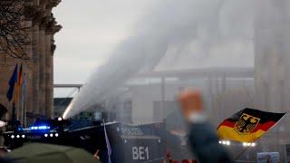 Berlin police fire water cannons at coronavirus protesters