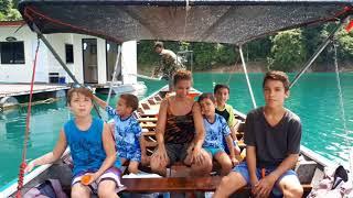 Family Boat ride in Cheow Lan lake Khao Sok National Park