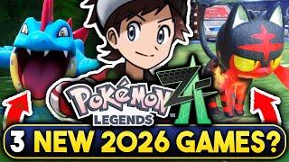 POKEMON NEWS! 3 NEW POKEMON GAMES COMING IN 2026 RUMOR! NEW LEGENDS ZA CHARACTER HINTS & MORE!
