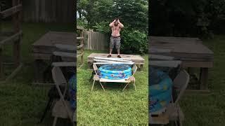 Front flip onto light tubes barbwire pool ( AEW DARBY ALLIN STYLE )