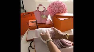 Hermes Avalon Bath Towel in Rose Lilas Unboxing Video