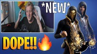 Tfue REACTS to the *NEW* "SANDSTORM" Skin & "CHRONO" Contrail!