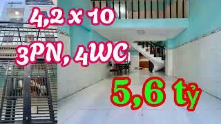 Bán nhà Bình Thạnh: 4,2 x 10, có 3PN, 4WC chỉ 5,6 tỷ.