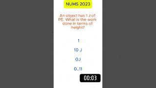 NUMS MDCAT 2023 PAST PAPER MCQS MDCAT #shorts #short #mdcat #2025 #mdcat2025 #med #life #study #bio