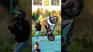 Wheelie girls vs boys  bike stunt riders ️|| #shorts #zx10r #ninja #bike #stunt #zx10rloverv5w