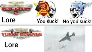 C&C Red Alert 2 lore vs Yuri's Revenge lore meme