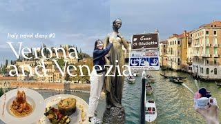 Italy trip to Verona and Venice  | travel diary #2 | cafe, restaurants, gelato, Burano, Venezia