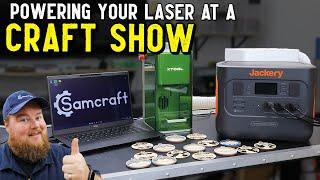 Laser Engraving CRAFT FAIR SETUP with a Jackery Explorer 1000 Pro