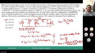 Tutorial 13 || Revision Session || Design of Photovoltaic Systems by Prof. L Umanand - noc24_ee109