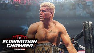 Cody Rhodes is escorted backstage after John Cena's attack: Elimination Chamber 2025 exclusive