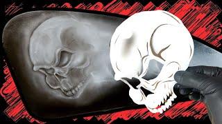 How to airbrush a Skull, Paper Stencil Hack