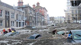 Chaos in England Today! Storm Darragh, Heavy Floods Destroying Homes, Cars in Wales