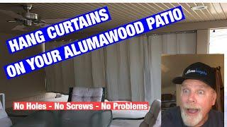 Hang Curtains or Drapes on your Alumawood Patio No Holes - No Screws - No Problems.