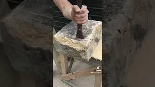 Cutting a block of stone to size. #craftsmanship #short #handcarved #behindthescenes