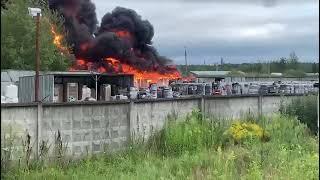 Пожара на складе в подмосковном Раменском.