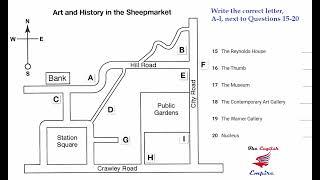 IELTS Listening Map with Answers and Script - Art and History in the Sheepmarket