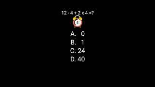12-4÷2x4=? #quiz #mathexam #questions #maths #mathquiz #puzzle #algebra #mathtest #mathstricks