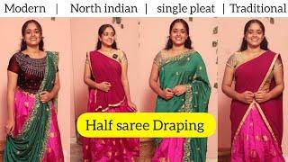 Half Saree Draping | 4 easy draping style | Beginner friendly | SD VLOGS