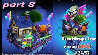 PLANTS VS ZOMBIES 2  - NEON MIXTAPE TOUR - PART 8 - DAY  22 - 23 - 24  -  gameplay