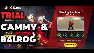 new fighter trial realm cammy and balrog burning rose sf: duel street fighter time limited event