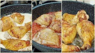 CHICKEN! THREE DELICIOUS RECIPES in a frying pan! Very tasty!