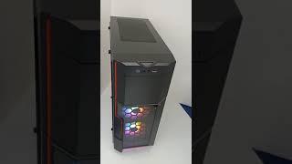 AZZA ATX Mid-Tower Tempered Glass Gaming Case Crimson 211G With Rainbow RGB Fan – Black