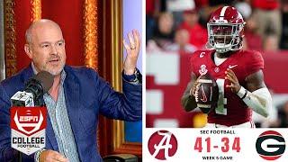 "Game of All-Time" - Rich Eisen reaction to Alabama's 41-34 classic win over Georgia in SEC showdown