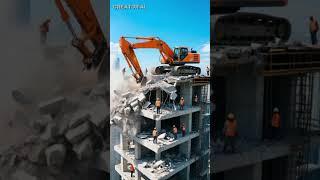 Realistic Simulation: This is How a Building Collapses from Top to Bottom! #shorts  #construction