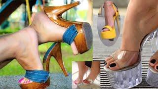 fashionable Pencil Heel Sandals Shoes Slippers for women Footwear Collection