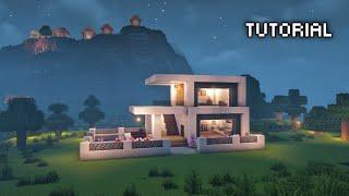 How To Make Modern House  With Swimming Pool In Minecraft | Tutorial |