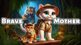 OMG ! Cat Mom FIGHTS Tiger to Save Kitten in Wild Jungle! vs #cat #ai #catlover #catvideos