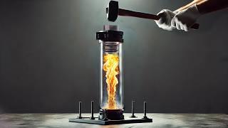 See Thru Fire Piston - (In Slow Motion)