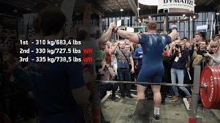 Kirill Sarychev's All-Time Bench Press Record. All Attempts. HD.