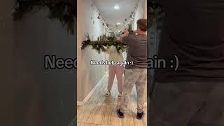 Shower rod garland hack! #christmas #christmasdecor #christmasdecorations #showerrodgarland #garland