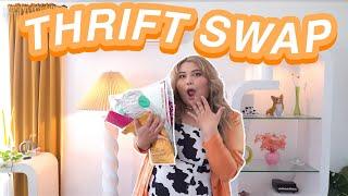 BEST THRIFT SWAP EVER! *thrifting @alexasunshine83 spring outfits.*  + try on spring haul