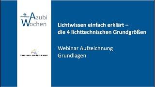 Lichtwissen einfach erklärt  - die 4 lichttechnischen Grundgrößen