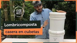 Lombricomposta casera en cubetas