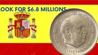 Coins Worth Having  1957 5 Pesetas PTAS from Spain. Super RARE coin ! Value, History  #spain #coin