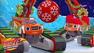 Blaze Transforms into a Christmas Wrecking Ball Crane!  w/ Sparkle | Blaze and the Monster Machines